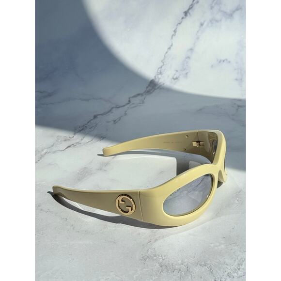 NEW Gucci GG1247S Yellow Mask Sunglasses $565 - Picture 3 of 5